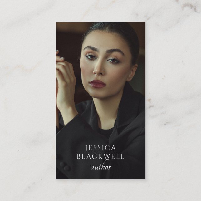 Carte De Visite Modern Photo Author Writer Business Card (Devant)