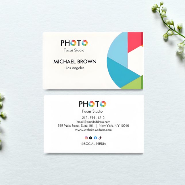 Carte De Visite Modern Photography Studio Business Card Minimal  (Créateur téléchargé)