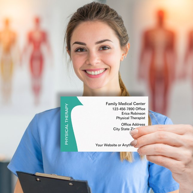 Carte De Visite Modern Physical Therapist Business Cards Design  (Créateur téléchargé)