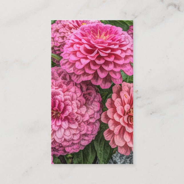 Carte De Visite Modern Pink Dahlias (Devant)