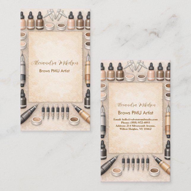 Carte De Visite Modern PMU Beauty Professional (Devant / Derrière)