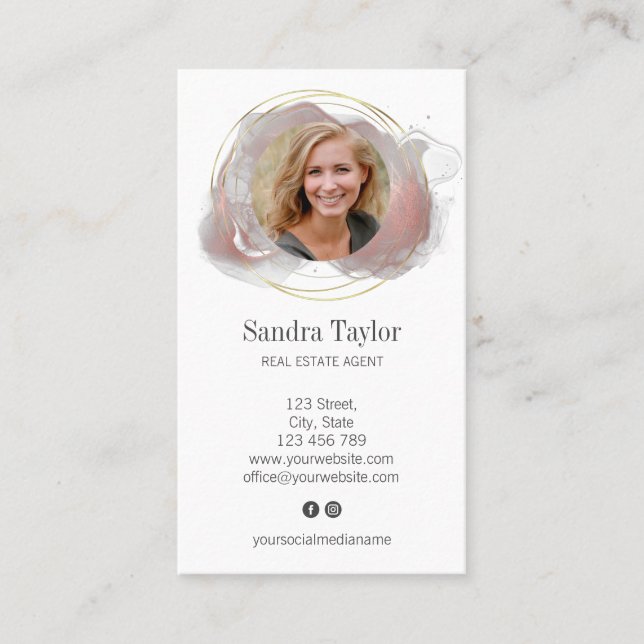 Carte De Visite Modern Professional Ajouter Votre Logo Immobilier  (Devant)