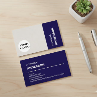 Carte De Visite Modern Professional Architect Navy Blue