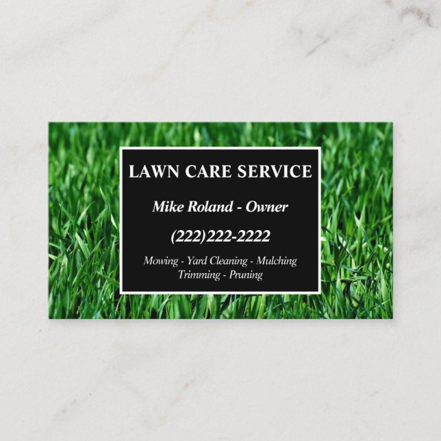 Carte De Visite Modern Professional Lawn Care Gardener Services Bu (Devant)