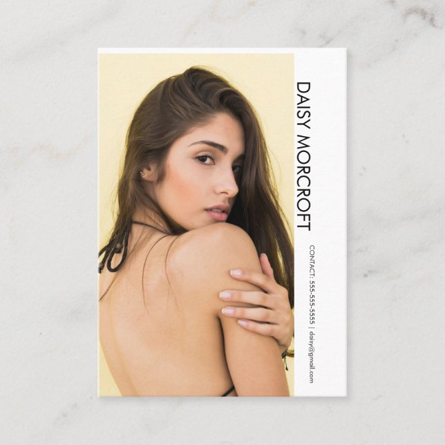 Carte De Visite Modern Professional Model Actor Photo comp Card (Devant)