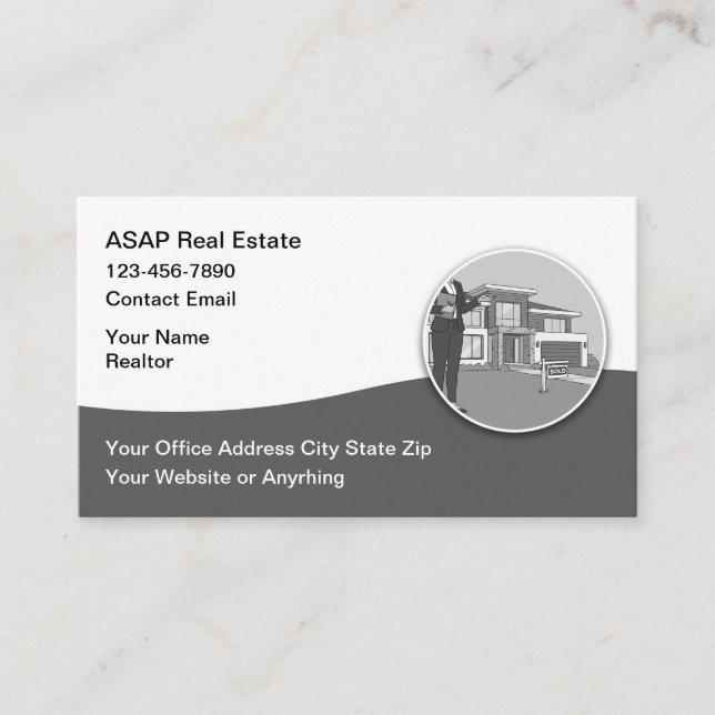 Carte De Visite Modern Professional Realtor Business Cards (Devant)