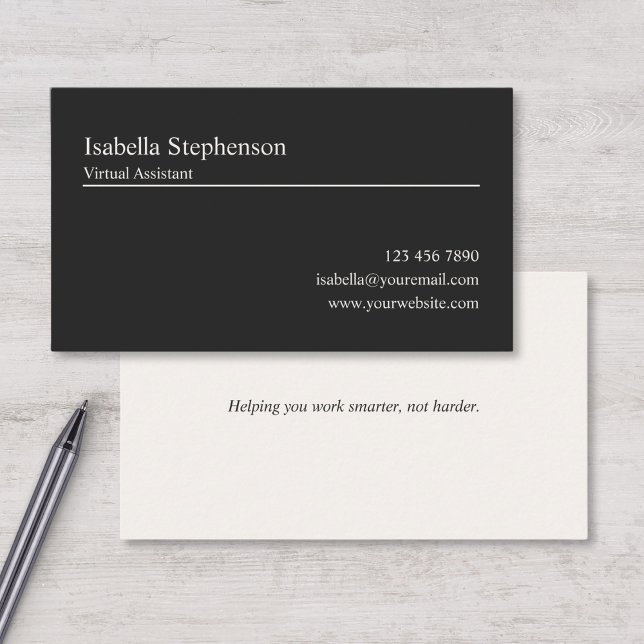 Carte De Visite Modern Professional Virtual Assistant Consultant  (Créateur téléchargé)