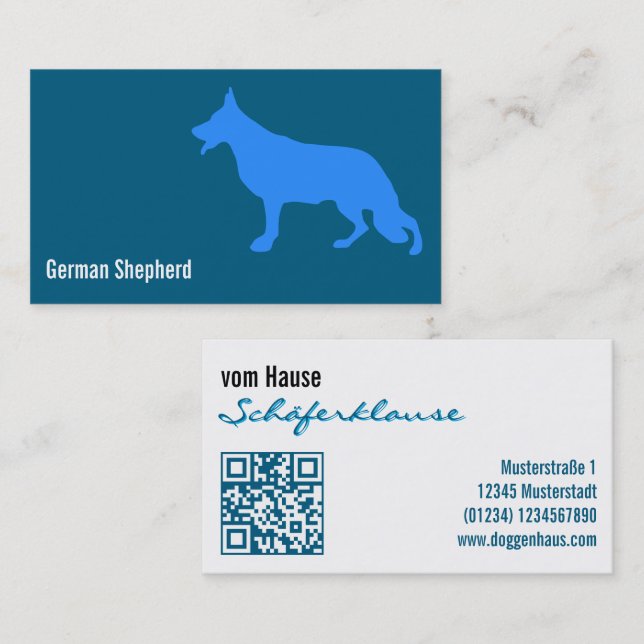 Carte De Visite Modern Shepherd Dog (Devant / Derrière)