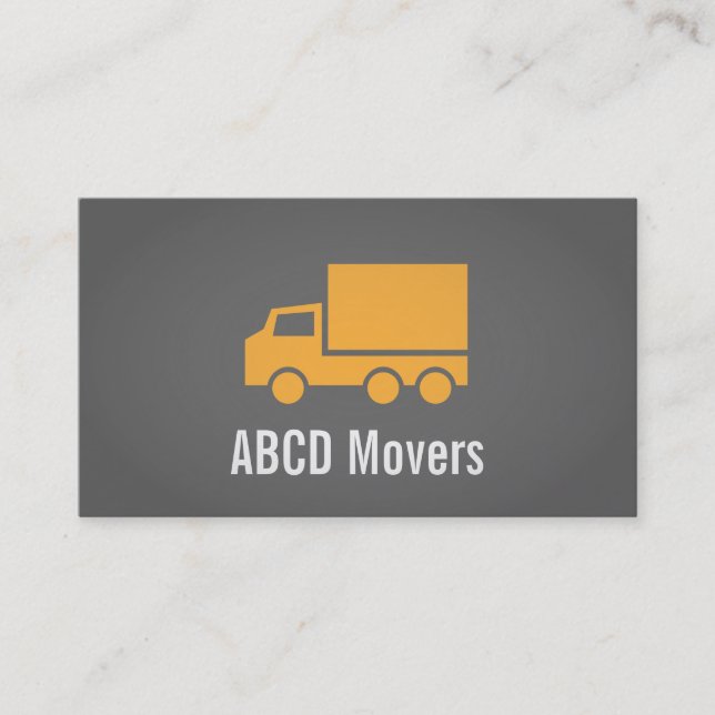 Carte De Visite Modern, Sleek, Chic, Mover Company, camion orange (Devant)