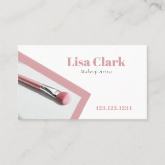 Carte De Visite Modern Soft Pink Brush Beauty Makeup Artist