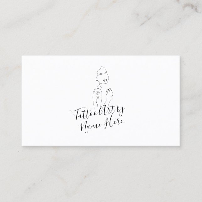 Carte De Visite Modern Tattoo script typography Logo (Devant)
