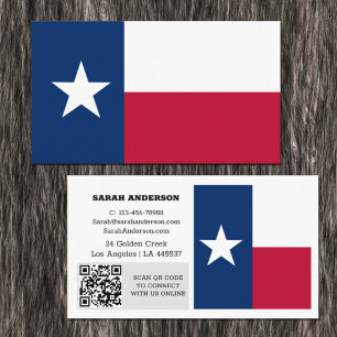Carte De Visite Modern Texas Business Card, Texas Flag / USA