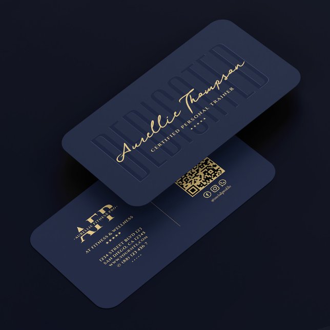 Carte De Visite Modern Wellness Coach Nutritionist Dark Navy Blue (Modern Wellness Coach Nutritionist Dark Navy Blue Business Card
)
