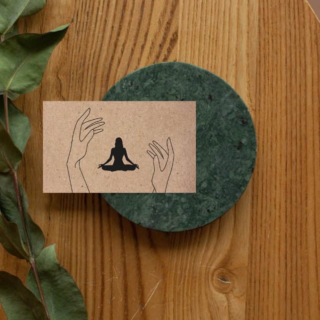 Carte De Visite Modern Yoga Instructeur Professionnel Logo Busines (Créateur téléchargé)