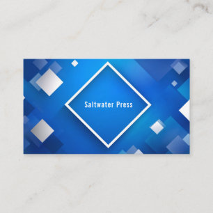 Carte De Visite Moderne Abstraction Géométrique Diamant Bleu Blanc