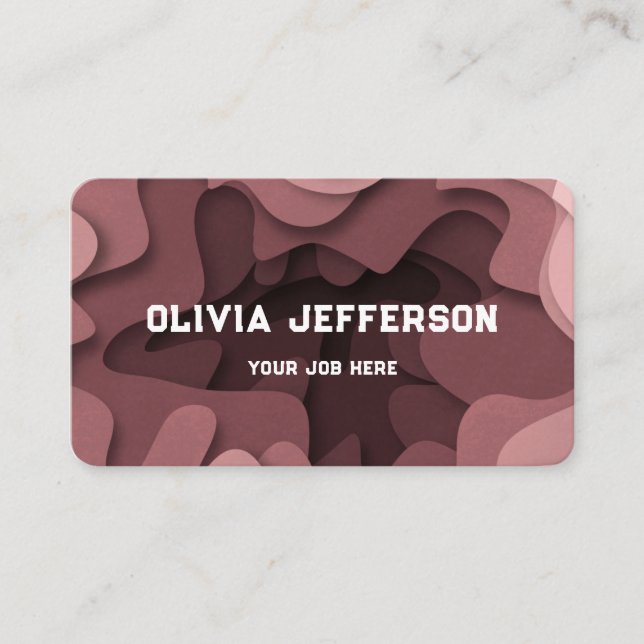 Carte De Visite Moderne Abstrait Doodle Rose (Devant)