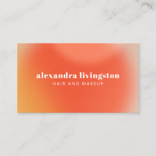 Carte De Visite Moderne Abstrait Gradient Créatif Artsy Orange Rou