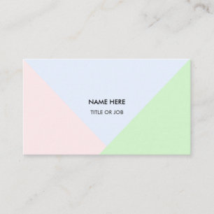 Carte De Visite Moderne Abstrait Pastel Gold Rose, bleu et vert