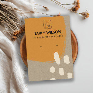 CARTE DE VISITE MODERNE ABSTRAIT RUST ORANGE KRAFT EARRING AFFICHE