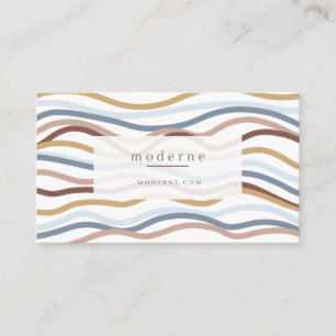 Carte De Visite Moderne Abstraite ligne Wave Motif Design blanc