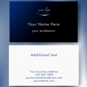 Carte De Visite Moderne Ajout de Logo Personnalisé Gradient Bleu P