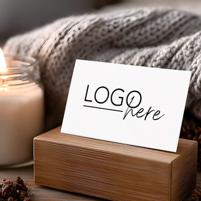 Carte De Visite Moderne Ajoutez Votre Logo Code QR Professionnel (Modern Add Your Logo QR Code Professional Business Card)