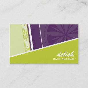 CARTE DE VISITE moderne angle funky chaux violet