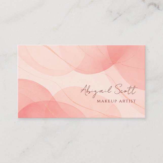 Carte De Visite Moderne Aquarelle Abstraite Chic Rose (Devant)