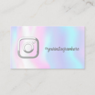 Carte De Visite Moderne, Argent Instagram Réseaux Sociaux Holograp