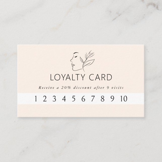 Carte De Visite Moderne, Art Linéaire, Femme, Café, Salon, Beige (Devant)