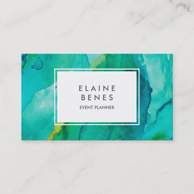 Carte de visite moderne Art Turquoise (Devant)