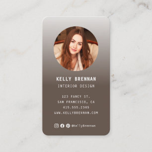Carte de visite moderne avec photo et médias socia