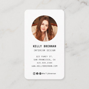 Carte de visite moderne avec photo et médias socia