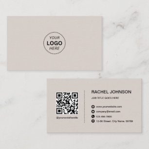 Carte de visite moderne avec QR Code de logo profe