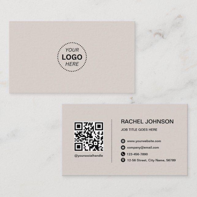 Carte de visite moderne avec QR Code de logo profe (Devant / Derrière)