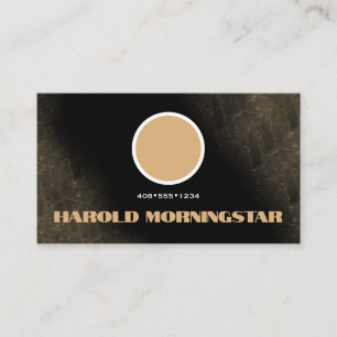 Carte De Visite Moderne Black et Gold Stone Qr et logo