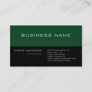 Carte de visite moderne Black Grey Vert Rouge tend