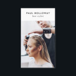 Carte De Visite Moderne blanc cheveux stylisé photo simple élégant<br><div class="desc">Moderne blanc cheveux stylisé photo simple élégant</div>