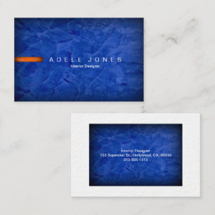 Carte de visite moderne bleu orange blanc