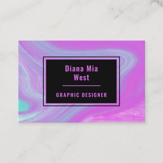 Carte de visite moderne bleu violet (Devant)