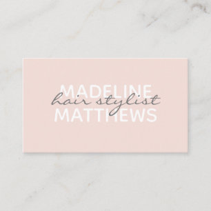 Carte De Visite Moderne Blush Pink Chic Hair Styliste Signature No