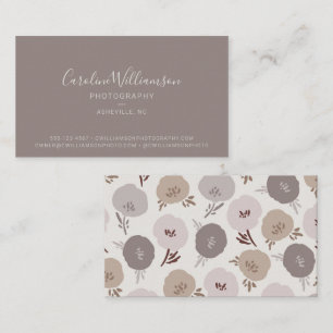 Carte De Visite Moderne Bohème Taupe Botanique Simple Tendance
