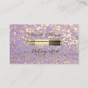 Carte De Visite Moderne Bokeh Pailleté de Style - Maquillage - Rou