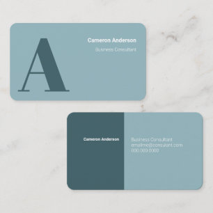 Carte De Visite Moderne Bold Blue Blanc Minimaliste Professionnel