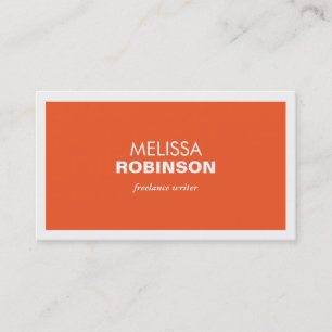 Carte De Visite MODERNE & BOLD - Orange/Blanc