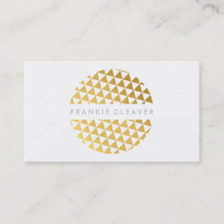 Carte De Visite MODERNE BOLD SPOT geo triangle feuille or motif