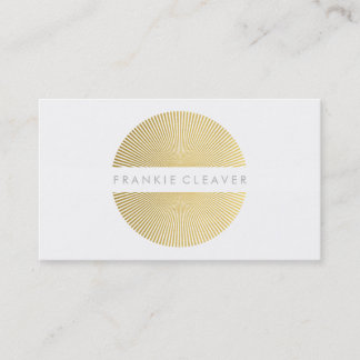 Carte De Visite MODERNE BOLD SPOT simple smart or feuille sunburd'