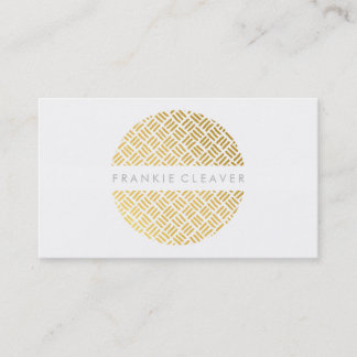 Carte De Visite MODERNE BOLD SPOT tressé motif or main tiré
