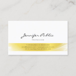 Carte De Visite Moderne Calligraphie Or Luxe tendance Clean Plain