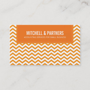 CARTE DE VISITE moderne chevron frais orange